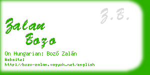 zalan bozo business card